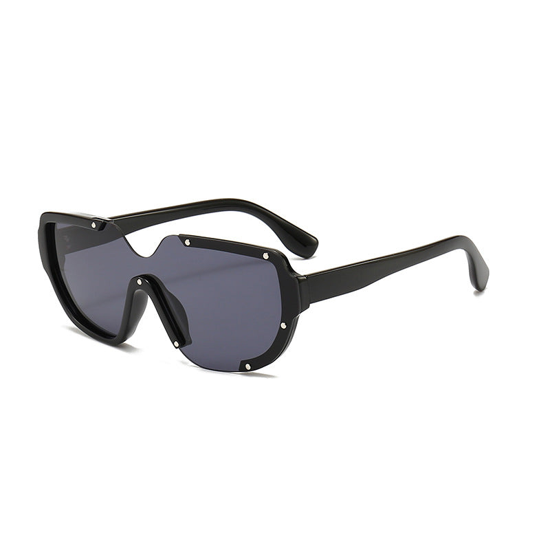 Venta al por mayor PC Gafas de sol unisex de marco grande de una pieza